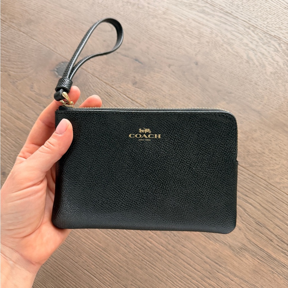 Coach Black Leather Wristlet or Wallet